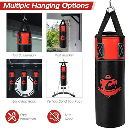 Kids Punch Bag with Hand Wraps and Wall Bracket for Workout