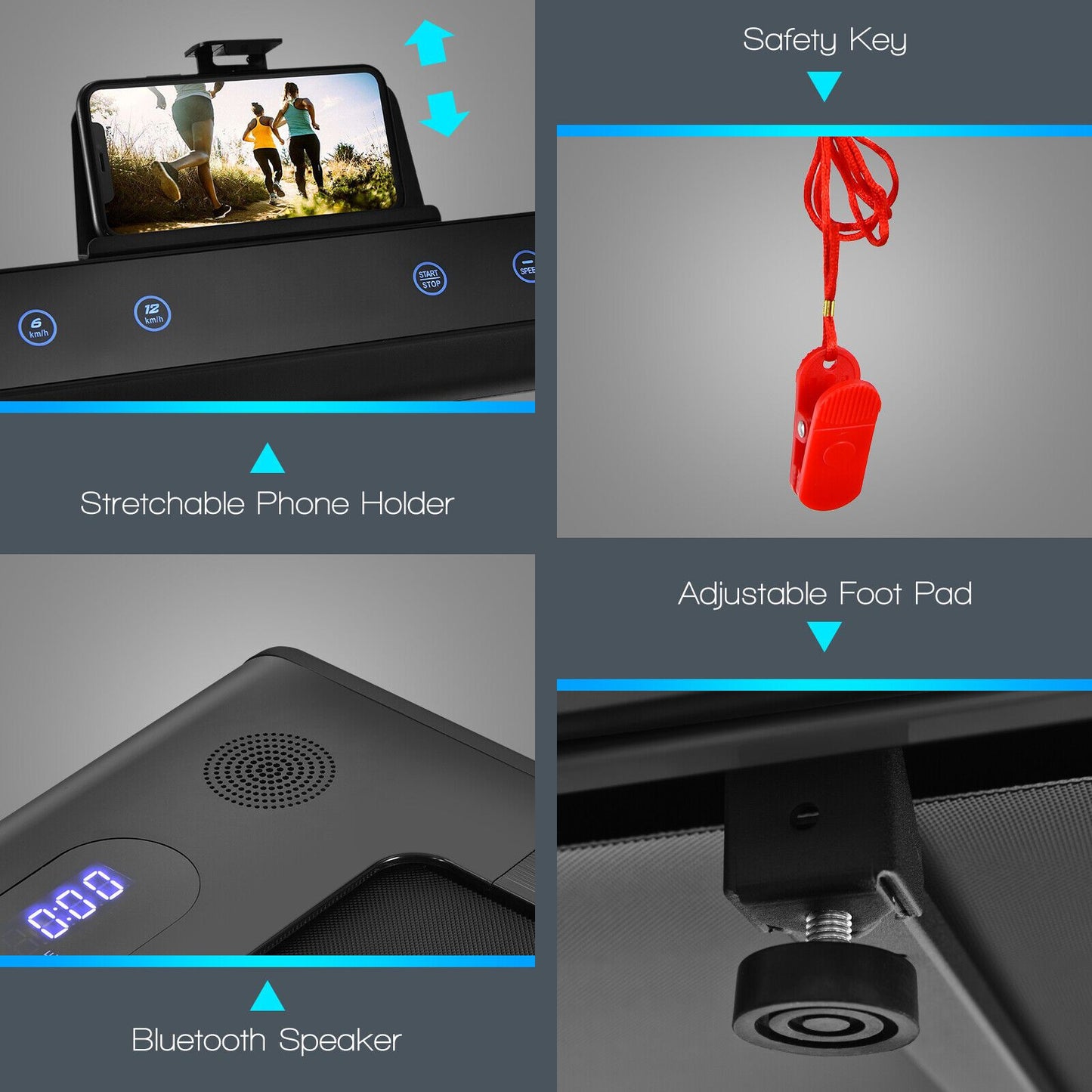 2-In-1 Folding under Desk Treadmill with Dual LED Display