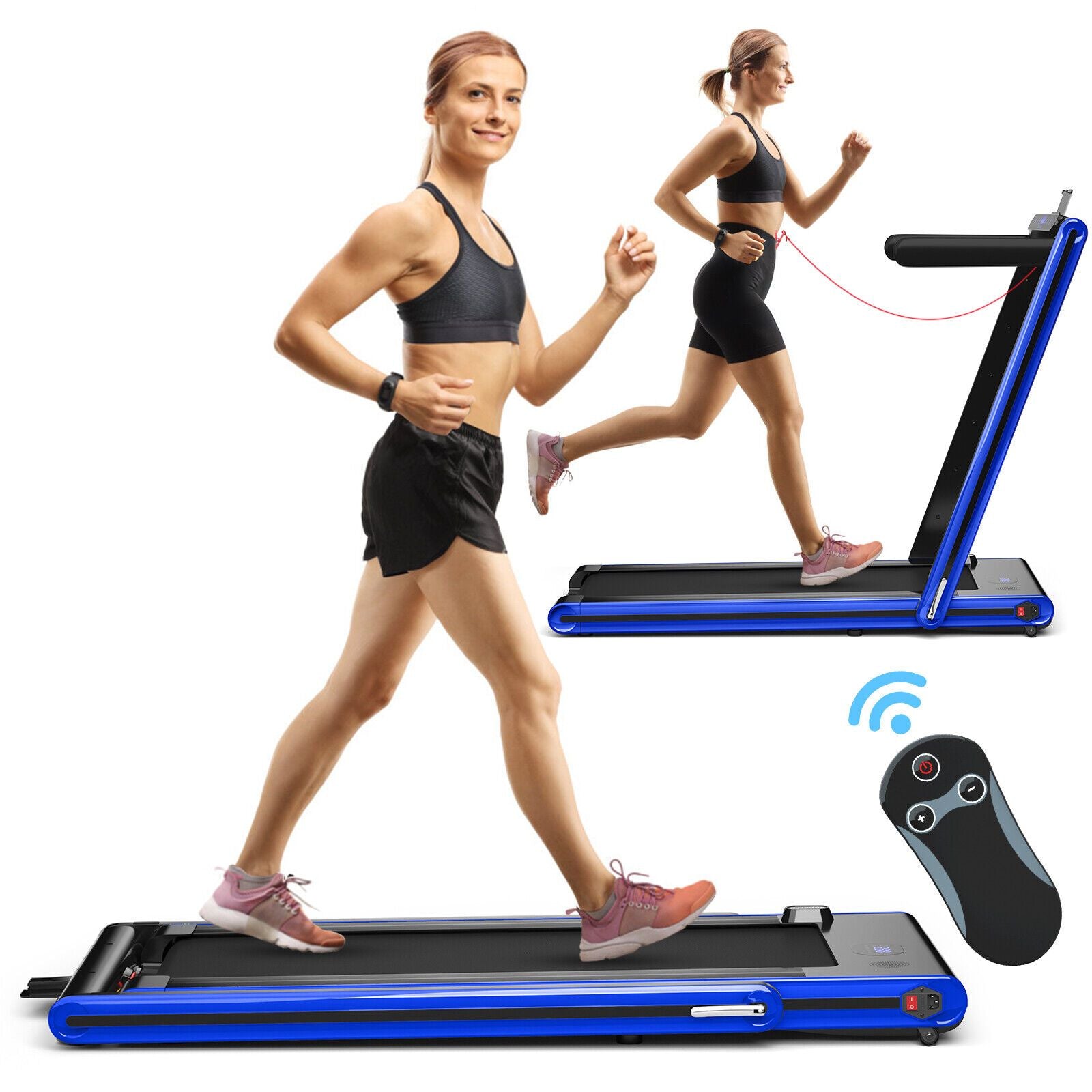 2-In-1 Folding under Desk Treadmill with Dual LED Display