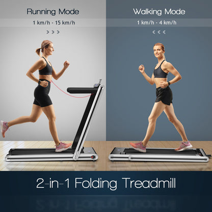 2-In-1 Folding under Desk Treadmill with Dual LED Display