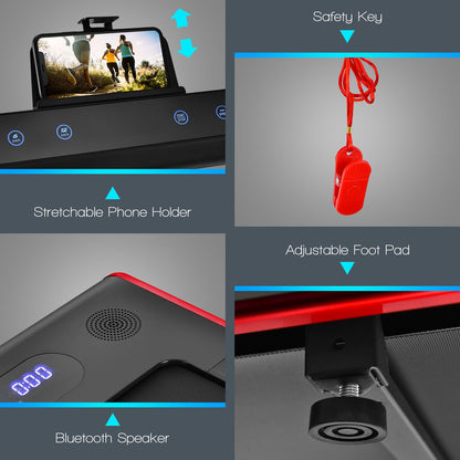 2-In-1 Folding under Desk Treadmill with Dual LED Display