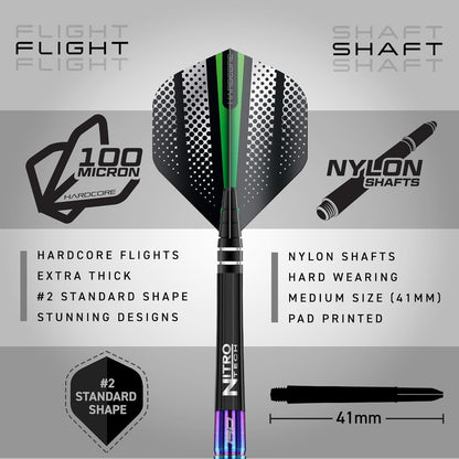 Razor Edge Spectron - Tungsten Professional Steel Darts Set with Flights and Shafts - Available in 20G, 22G, 23G, 24G, 26G